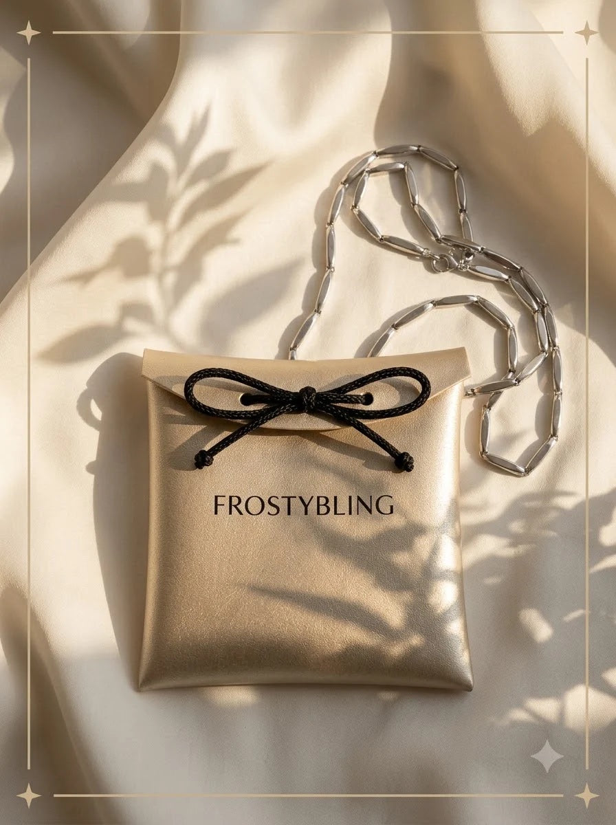 Vivare Silver Chain in the Frosty Bling champagne-gold gift pouch