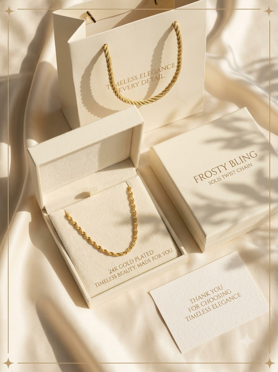 Solis Twist Chain in Frosty Bling premium gift packaging