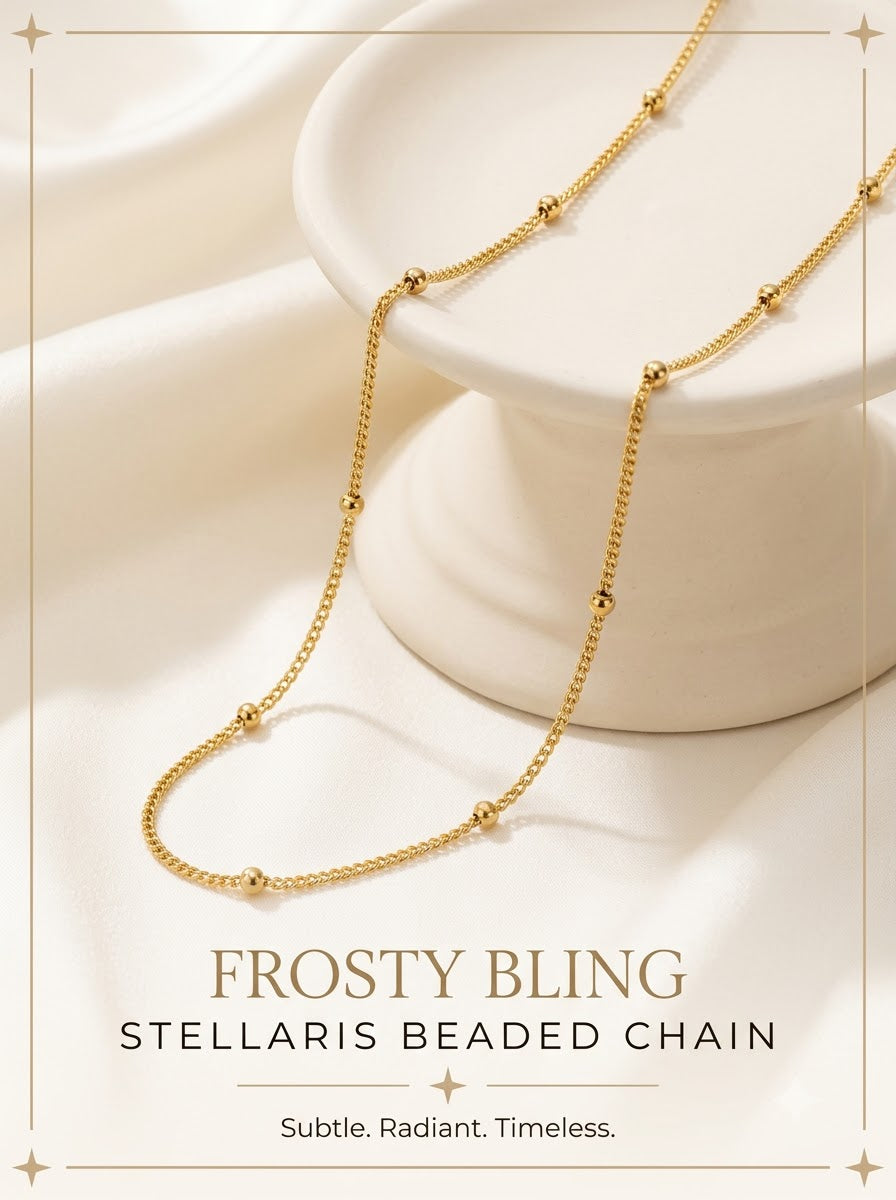 Stellaris Beaded Chain 24k gold tone satellite necklace