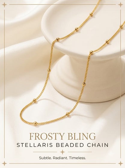 Stellaris Beaded Chain 24k gold tone satellite necklace