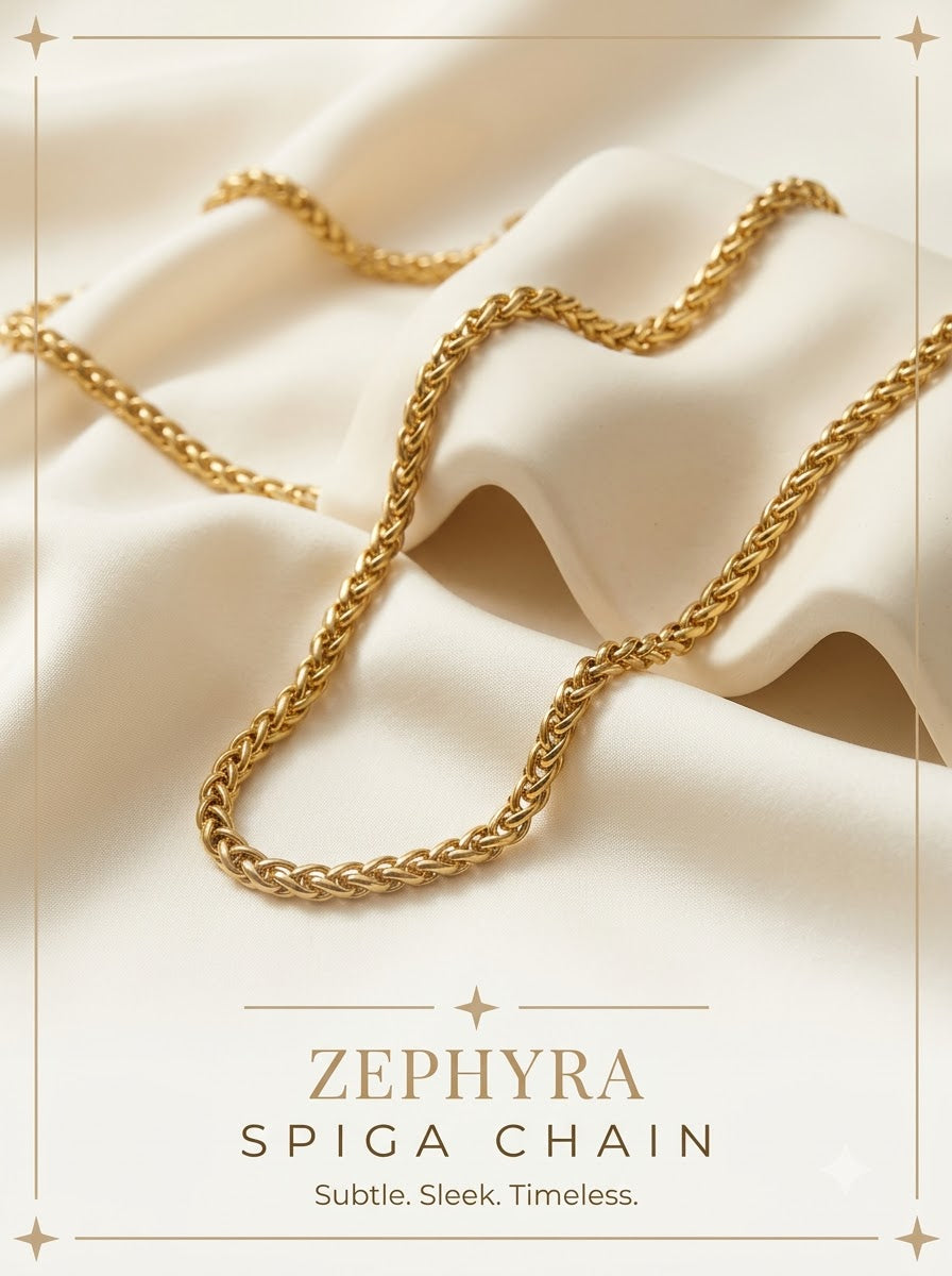 Zephyra Spiga Chain - hero on ivory pedestal
