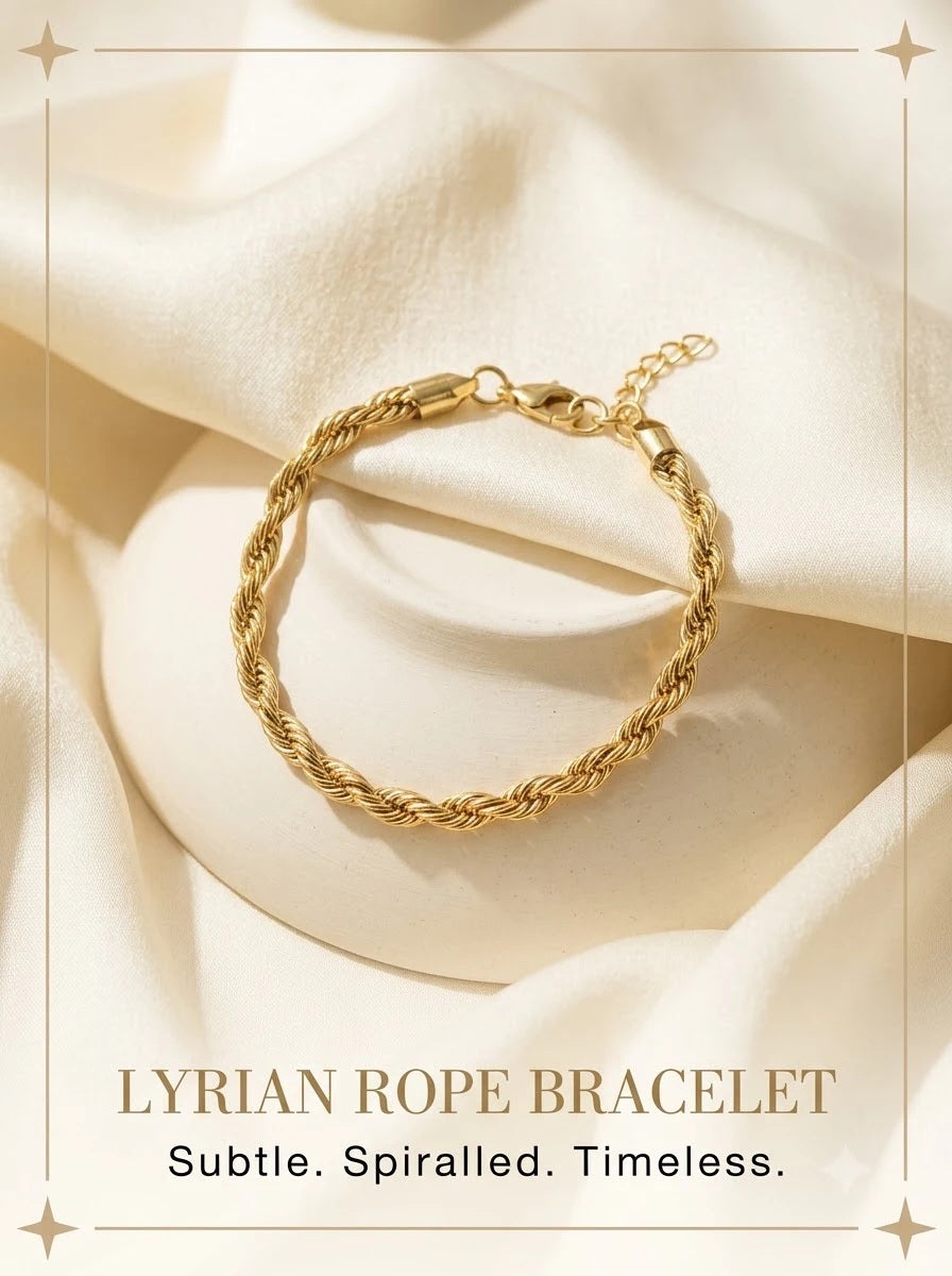 Lyrian Rope Bracelet 24k gold tone twisted rope bracelet