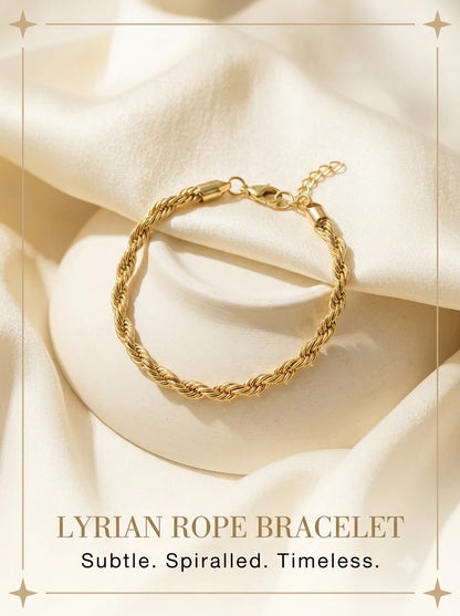 Lyrian Rope Bracelet 24k gold tone twisted rope bracelet