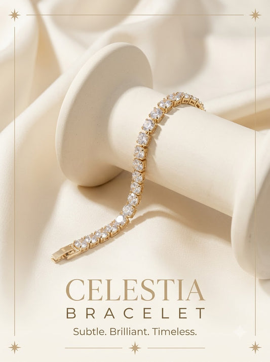 Celestia Tennis Bracelet - hero on pedestal