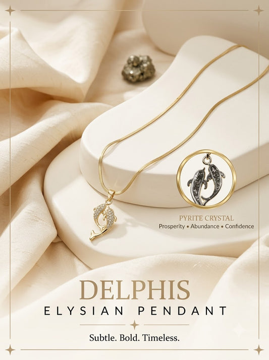 Delphis Elysian Pendant - hero on ivory silk