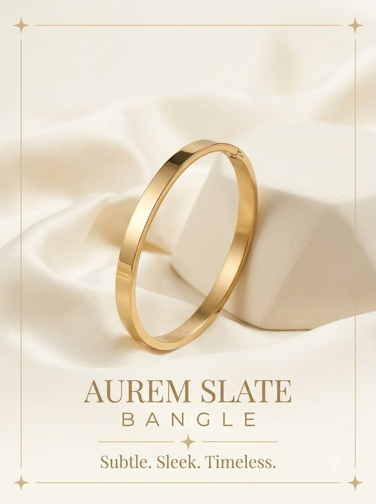 Aurem Slate Bangle - hero on pedestal