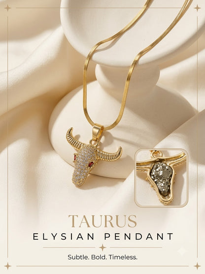 Taurus Elysian Pendant - hero on ivory silk