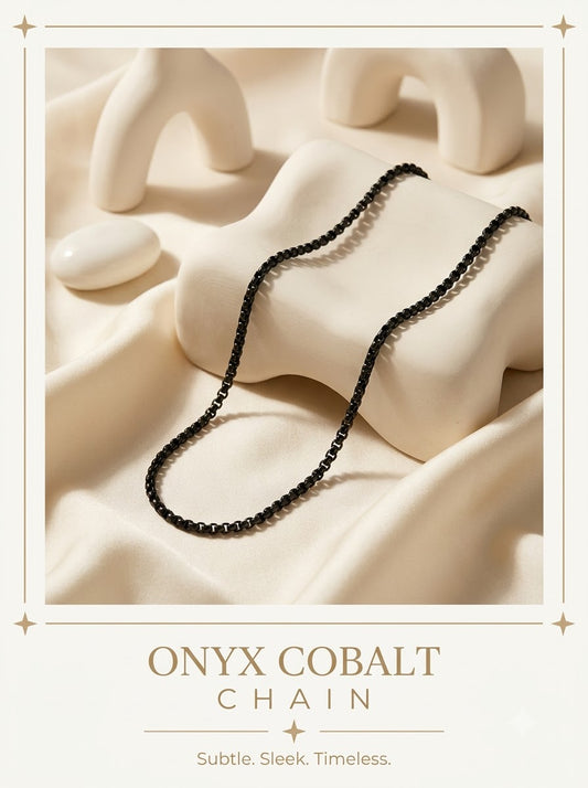 Onyx Cobalt Chain - hero on ivory pedestal
