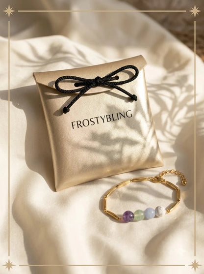 Serenella Pastel Bracelet in the Frosty Bling champagne-gold gift pouch