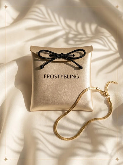 Glysse Liquid Bracelet in the Frosty Bling champagne-gold gift pouch