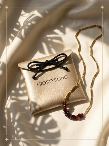 Ruboris Passion Chain in the Frosty Bling champagne-gold gift pouch
