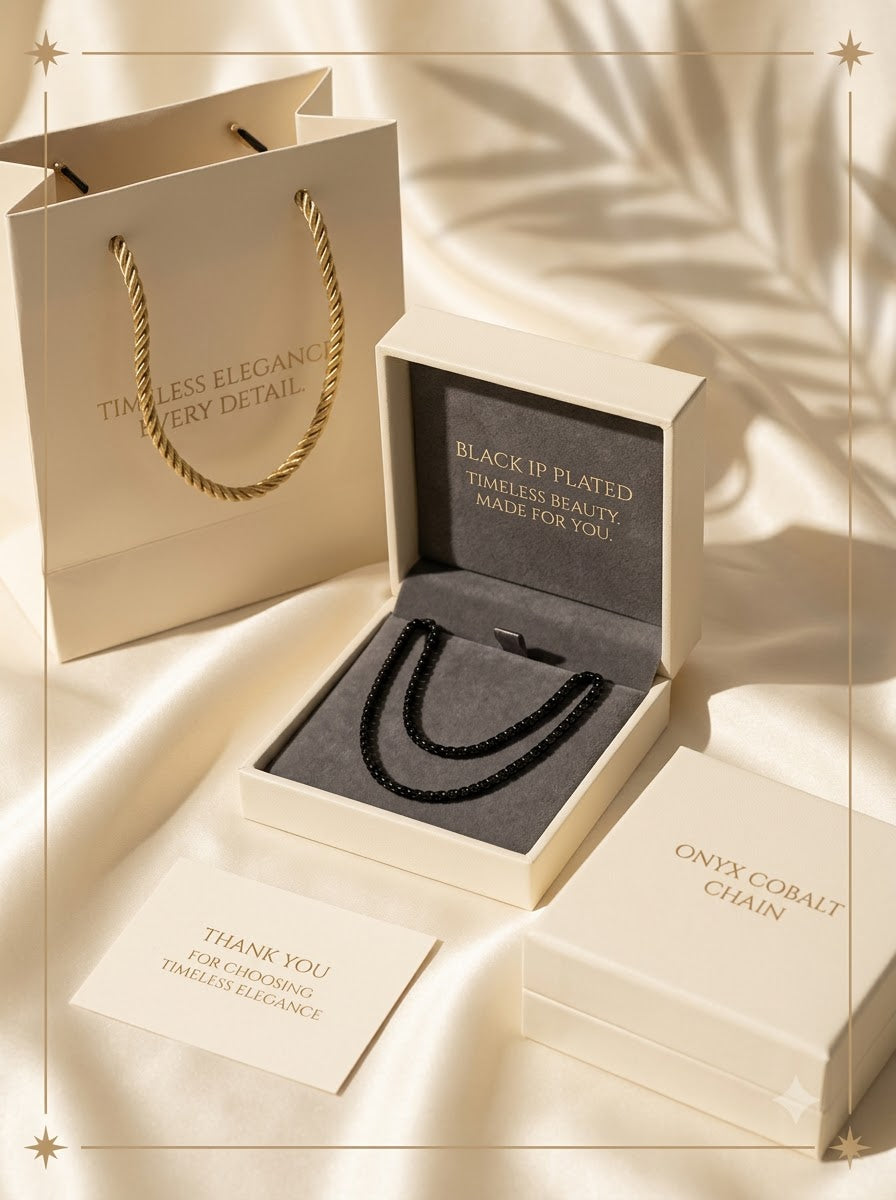 Onyx Cobalt Chain - premium packaging