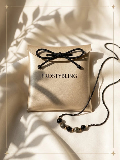 Umbra Crystal Chain in the Frosty Bling champagne-gold gift pouch
