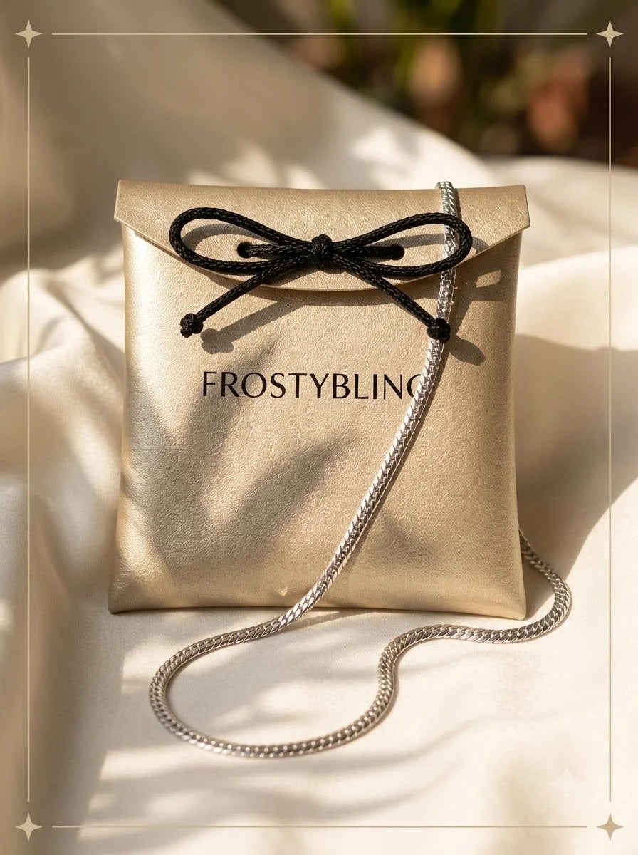 Valens Silver Chain in the Frosty Bling champagne-gold gift pouch