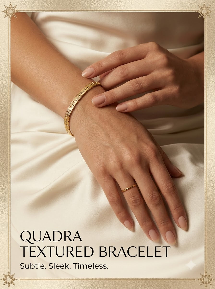 Quadra Textured Bracelet - female model wrist
