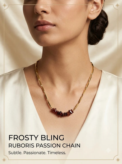 Female model wearing the Ruboris Passion Chain