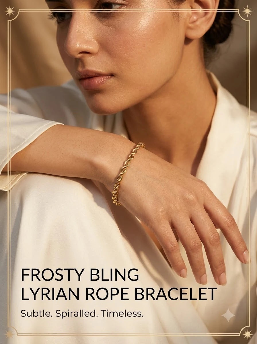 Female model wearing the Lyrian Rope Bracelet on the wrist