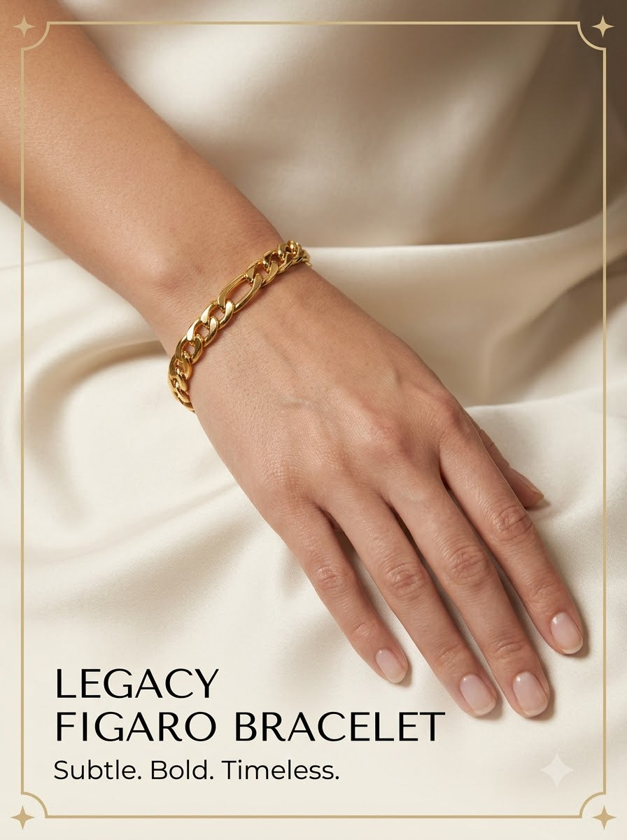 Legacy Figaro Bracelet - female model wrist