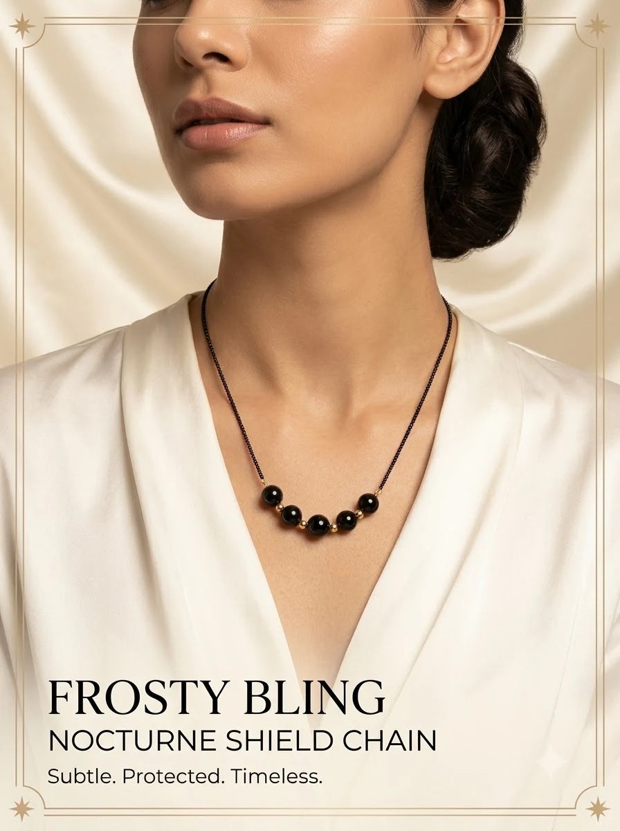 Female model wearing the Nocturne Shield Chain