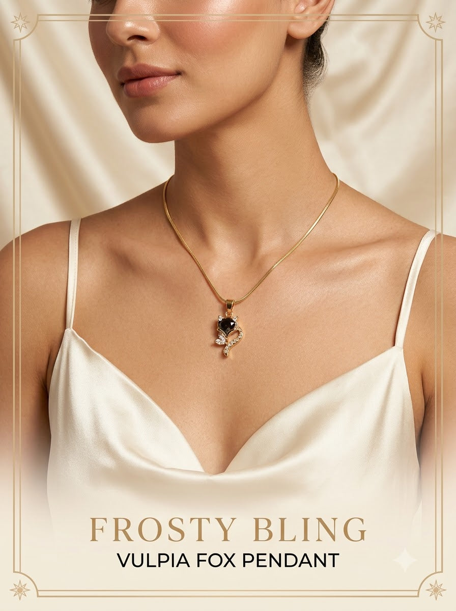 Female model wearing the Vulpia Fox Pendant