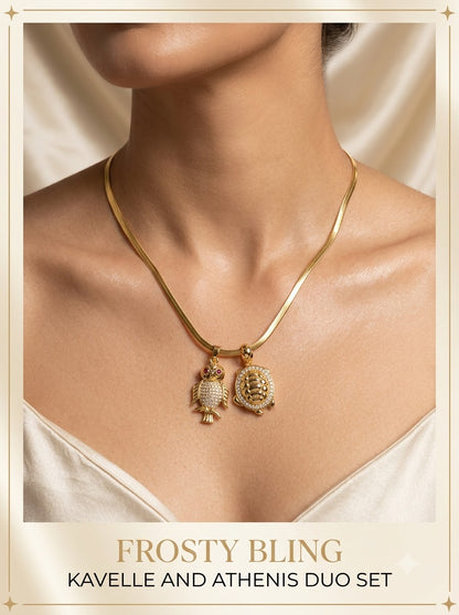 Female model wearing the Kavelle and Athenis Duo Set