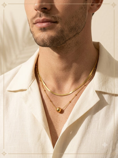 Aurelia Layered Chain - male model