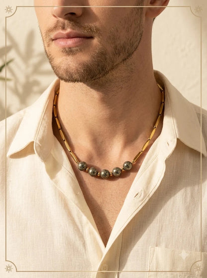 Male model wearing the Solari Prosper Chain