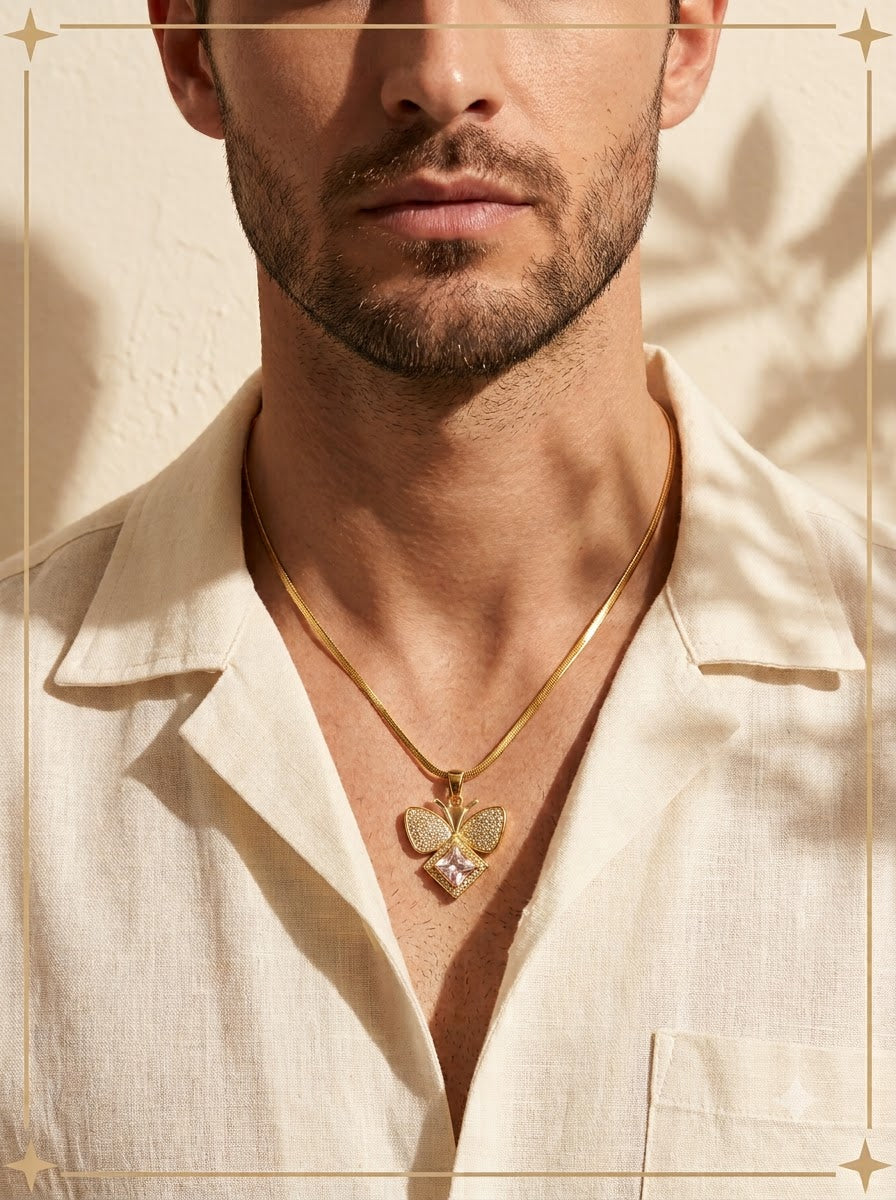 Mariposa Elysian Pendant - male model