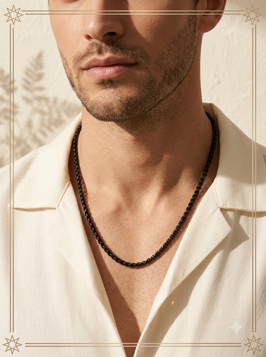 Onyx Cobalt Chain - male model