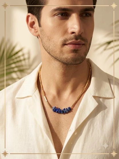 Male model wearing the Lapisia Royal Chain